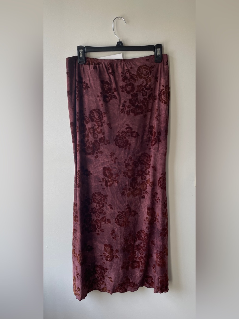 Cider Floral Burnout Maxi Skirt - Mauve & Rust - Picture 6 of 6
